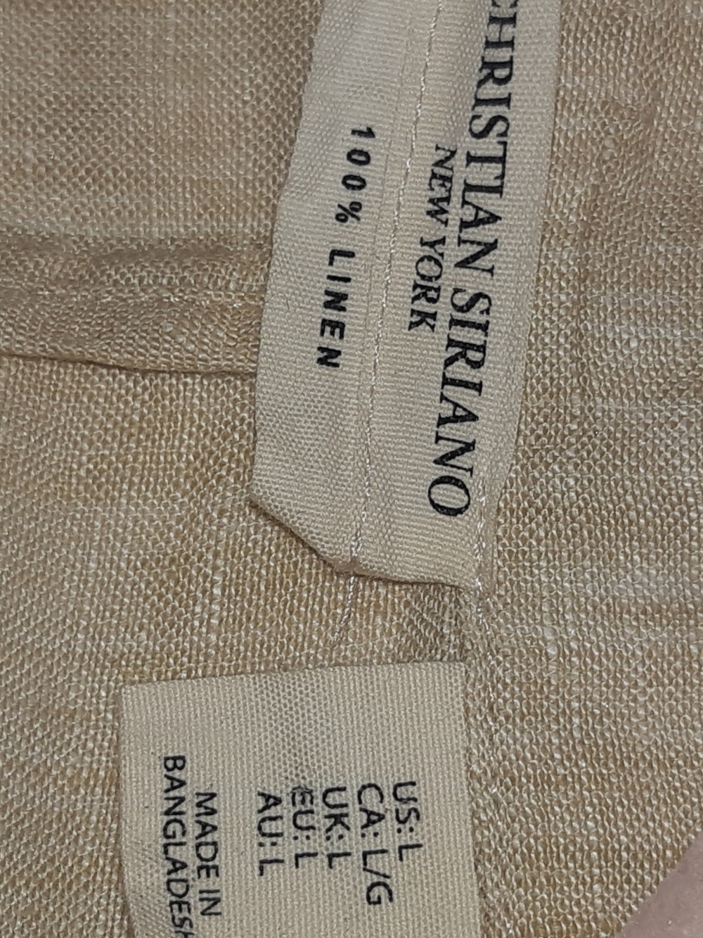Christian Siriano Beige 100% Linen Blazer - Picture 2 of 4